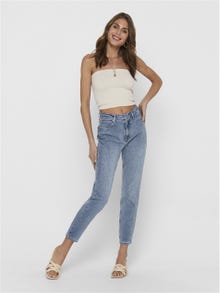 ONLY Jeans Straight Fit Taille haute -Light Blue Denim - 15222844