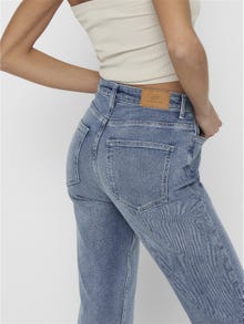 ONLY Gerade geschnitten Hohe Taille Jeans -Light Blue Denim - 15222844