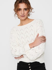 ONLY Texture Knitted Pullover -Cloud Dancer - 15222853