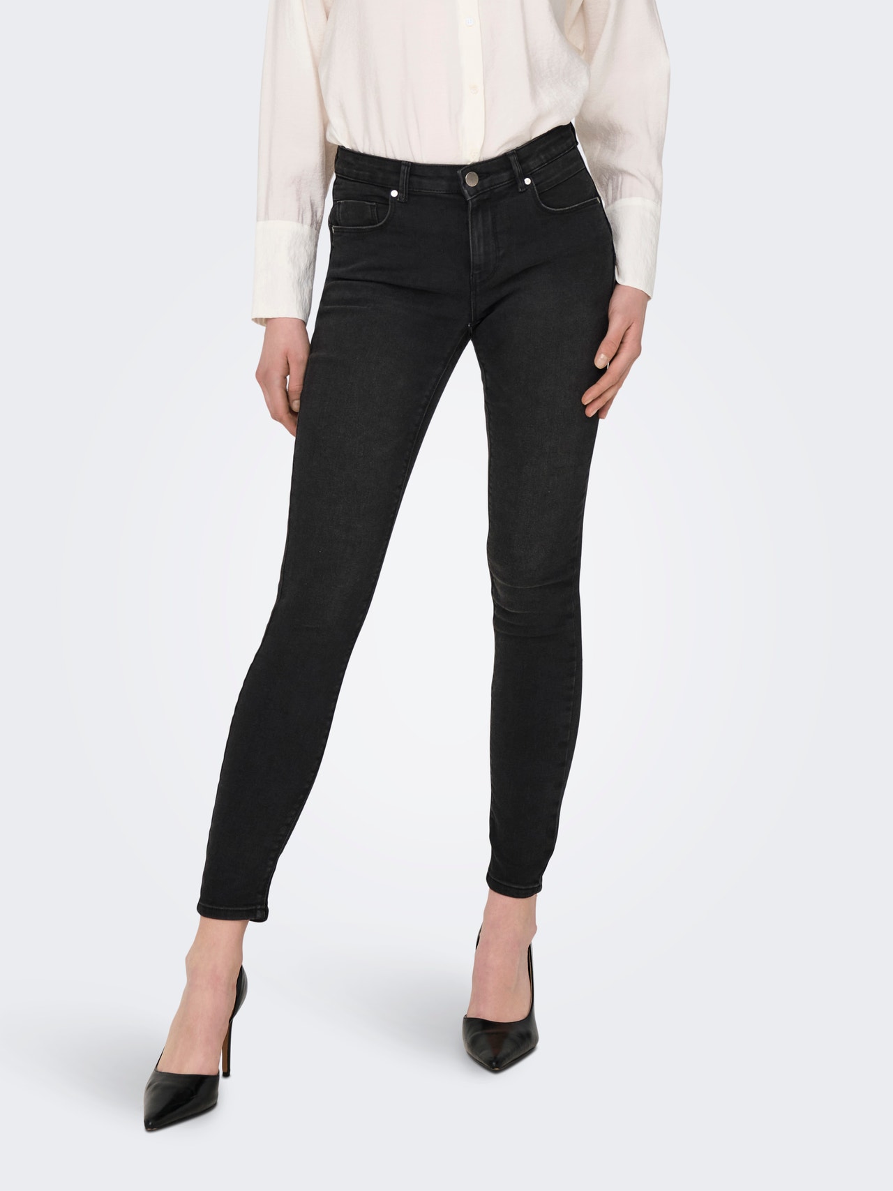 ONLY ONLDaisy life reg al tobillo con realce Jeans skinny fit -Black Denim - 15223100