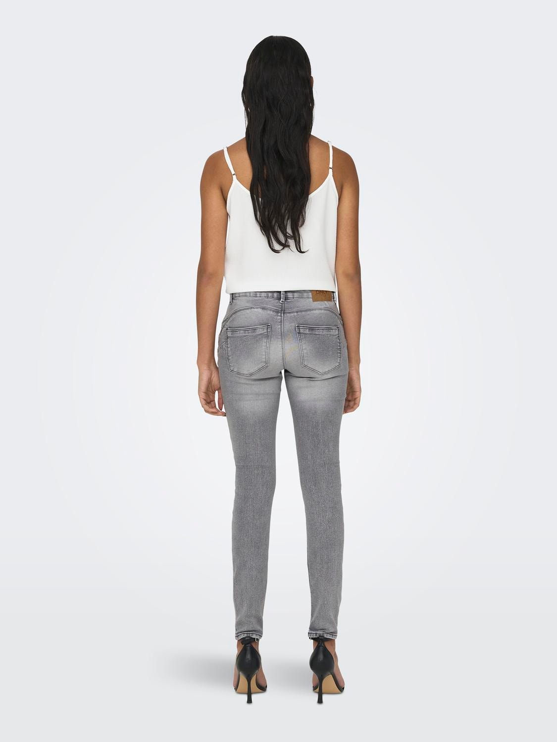 ONLY ONLDaisy Life Reg Push Ankle Skinny Fit Jeans -Light Grey Denim - 15223100