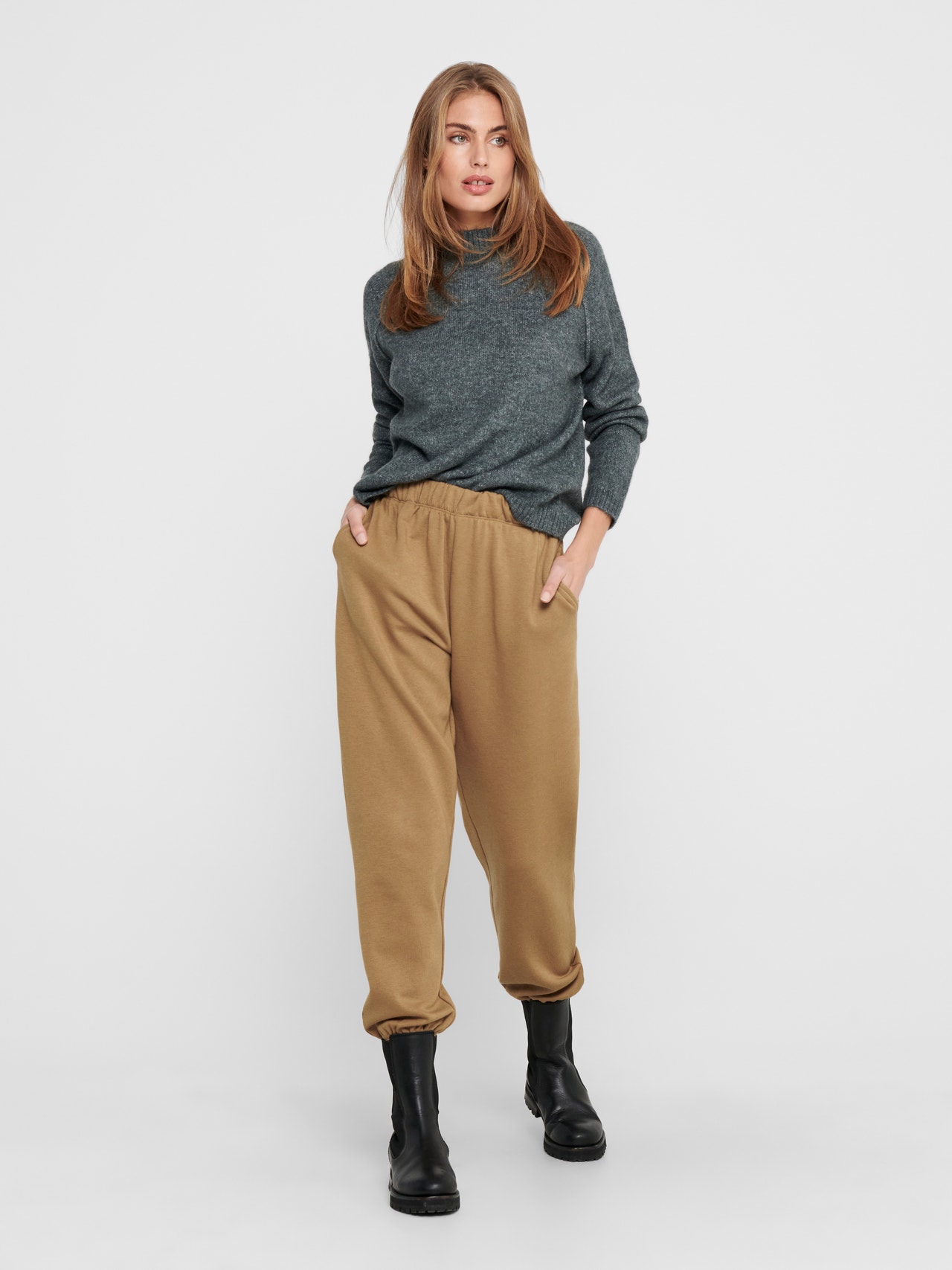 ONLY Solid colored Sweatpants -Toasted Coconut - 15223158