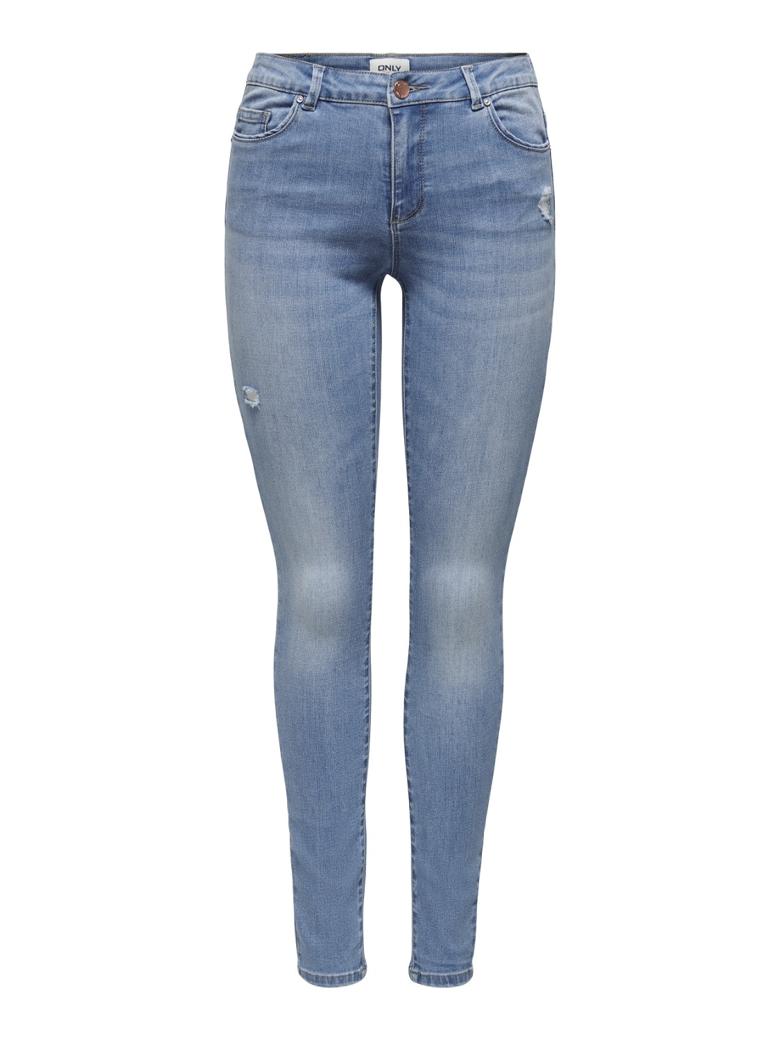ONLY ONLWauw life mid destroyed Skinny fit jeans -Light Medium Blue Denim - 15223165