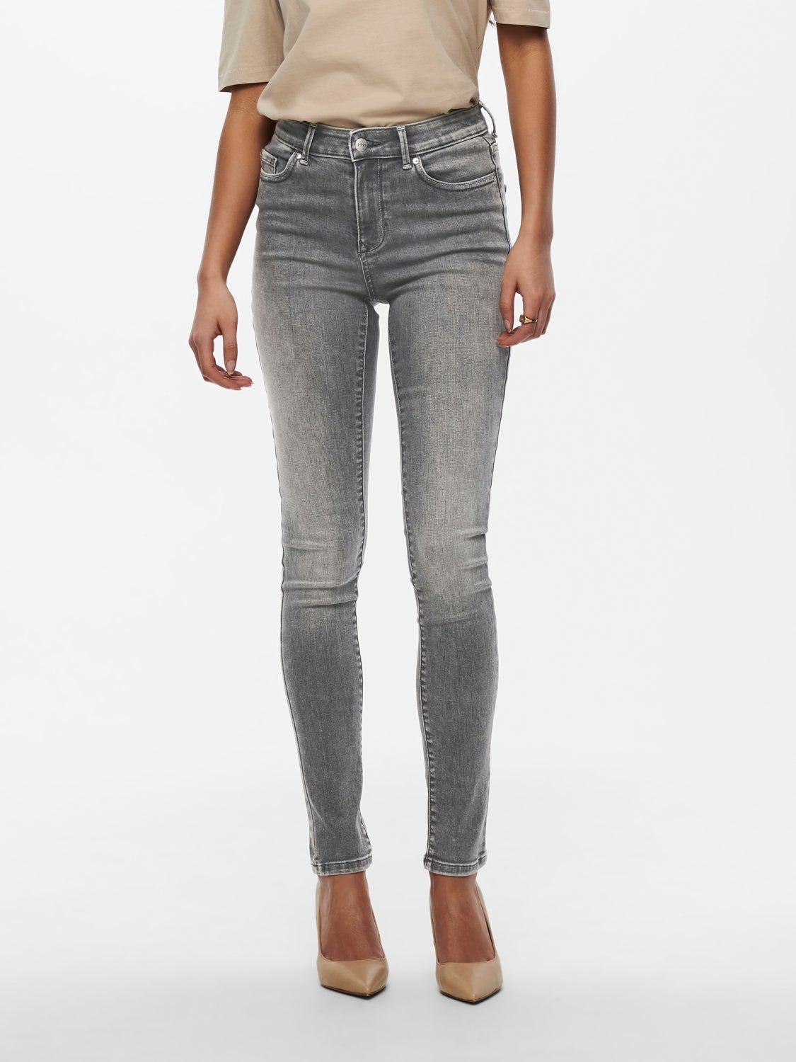 Rabatt 90 % ONLY Jegging & Skinny & Slim Grau L DAMEN Jeans Basisch 