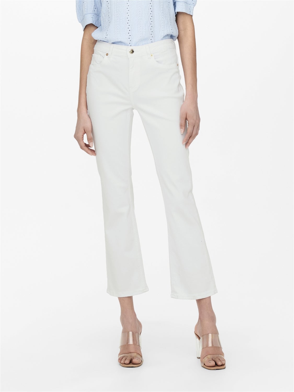 witte flared jeans only