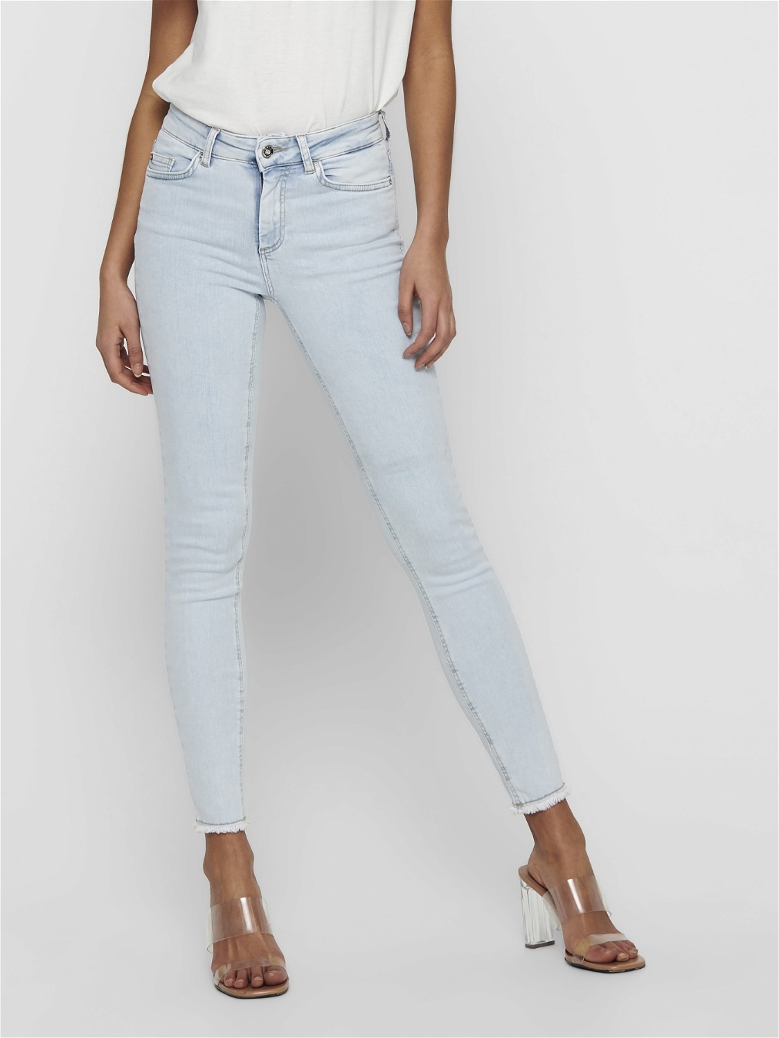 ONLY ONLBLUSH MID waist Skinny Ankle jeans -Light Blue Denim - 15223448