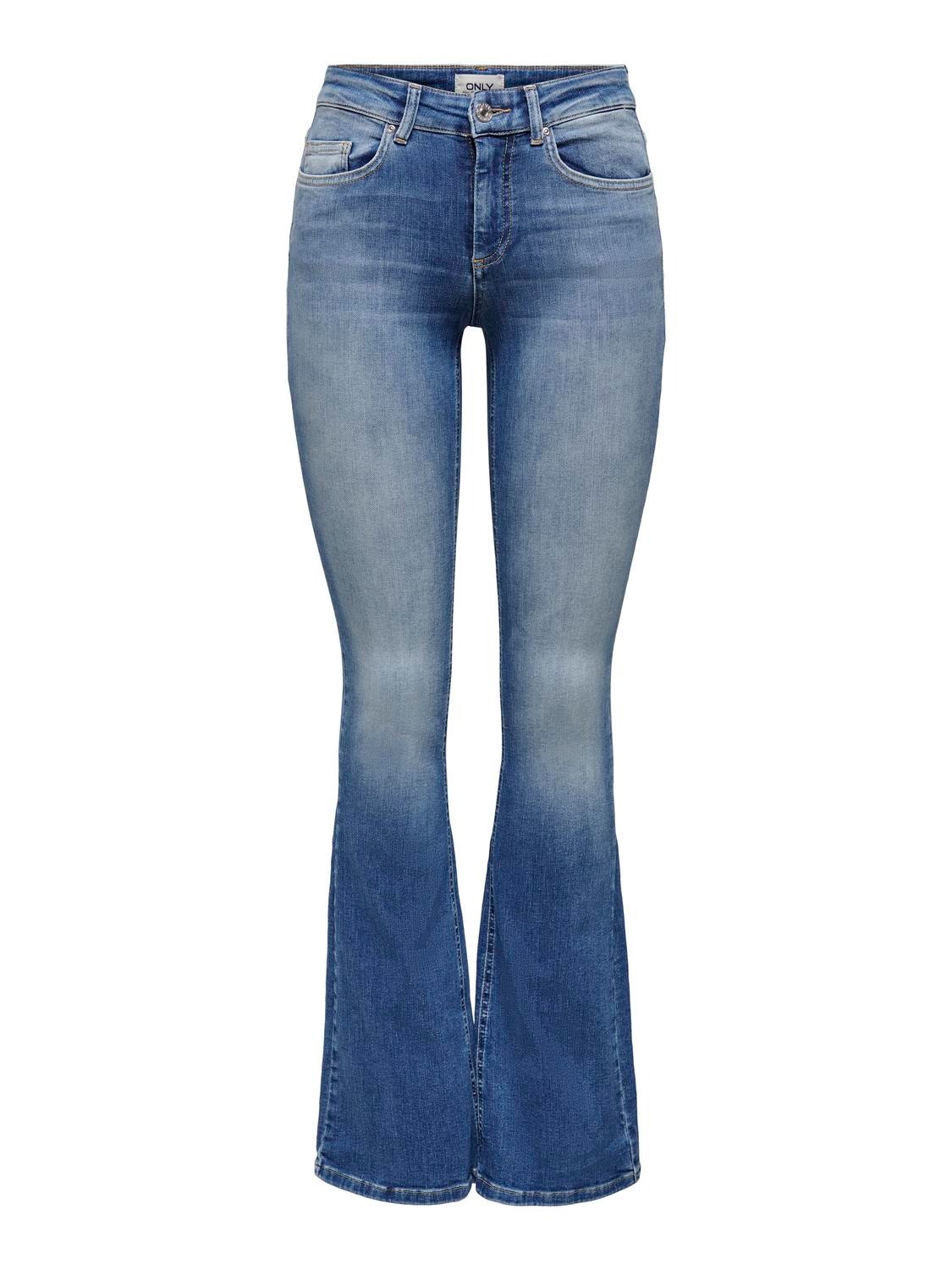 ONLY Ausgestellt Mittlere Taille Jeans -Medium Blue Denim - 15223514