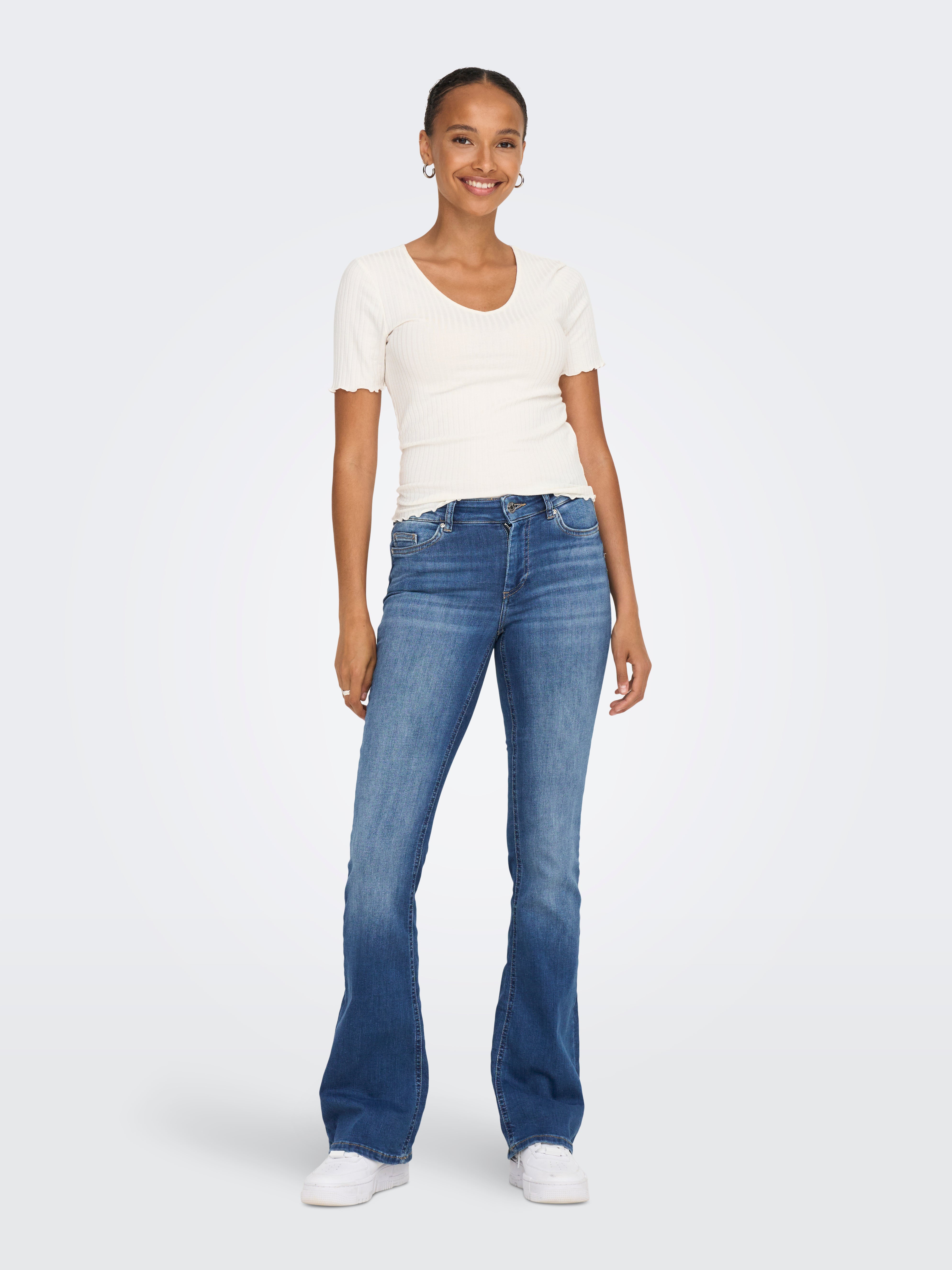 Thumbnail - Onlblush Mittlere Taille Ausgestellt Jeans