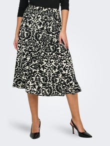 ONLY Patterned midi skirt -Black - 15224124