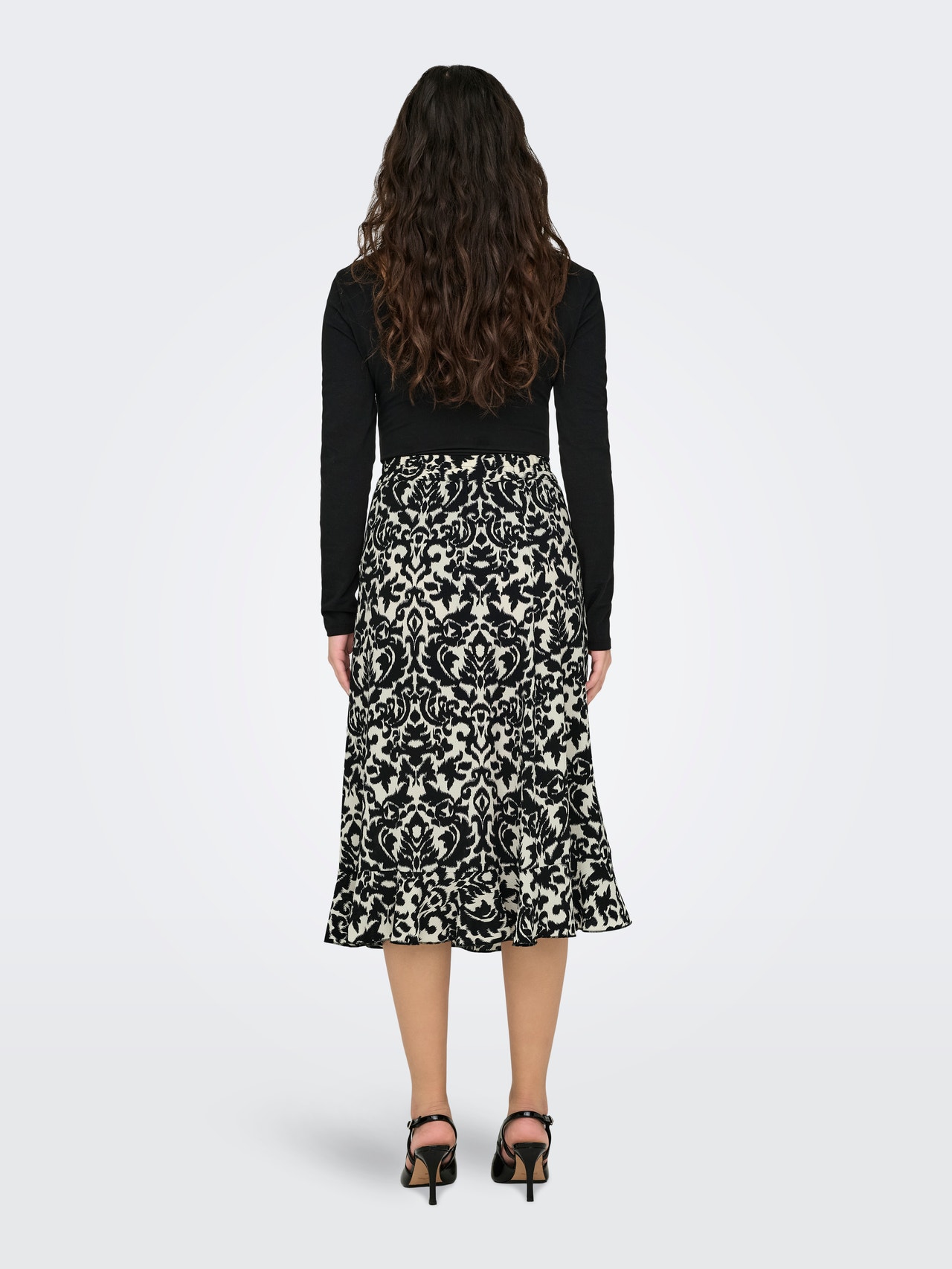 ONLY Patterned Maxi skirt -Black - 15224124