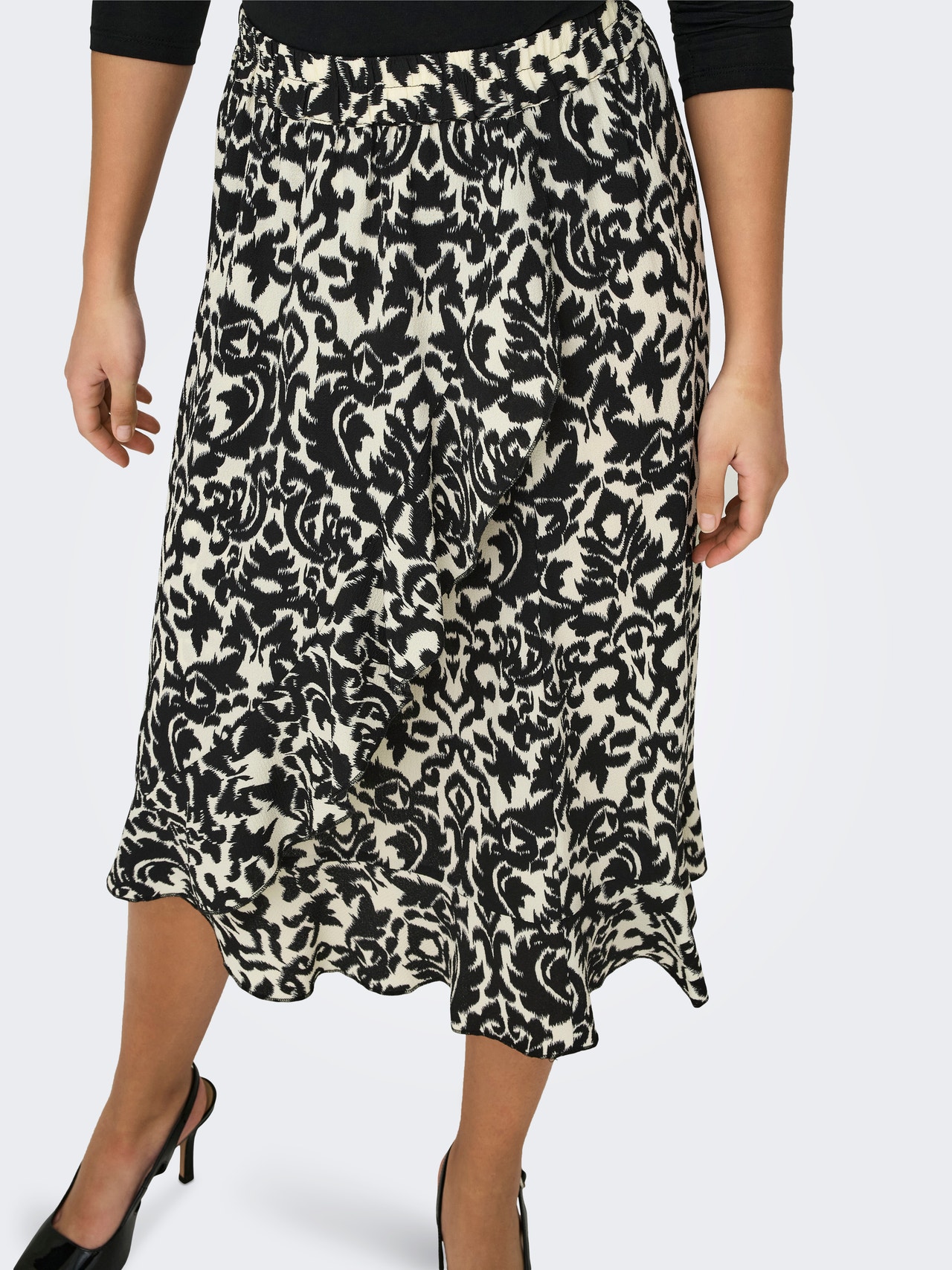 ONLY Patterned Maxi skirt -Black - 15224124