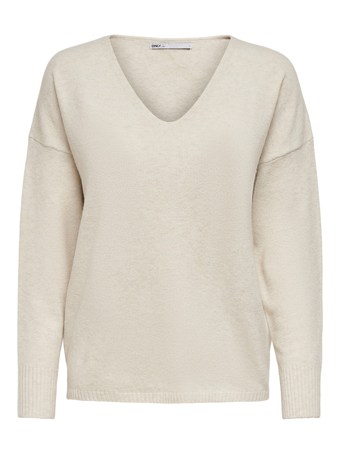 ONLY V-neck Knitted Pullover -Birch - 15224360