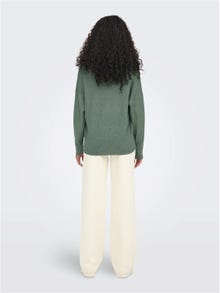 ONLY V-neck Knitted Pullover -Dark Ivy - 15224360