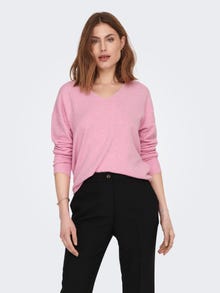 ONLY V-hals Strikket pullover -Prism Pink - 15224360