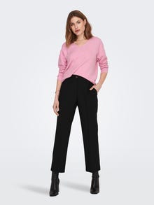 ONLY V-neck Knitted Pullover -Prism Pink - 15224360