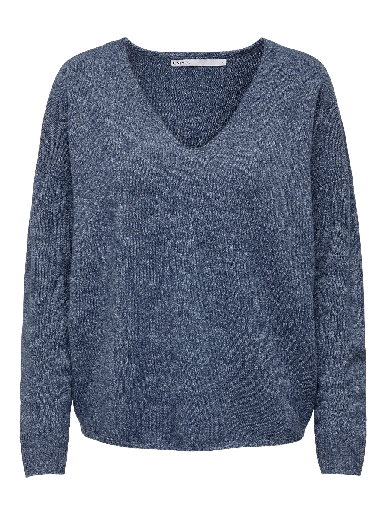 ONLY V-neck Knitted Pullover -Vintage Indigo - 15224360