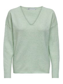 ONLY V-hals Strikket pullover -Subtle Green - 15224360