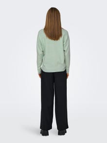 ONLY V-neck Knitted Pullover -Subtle Green - 15224360