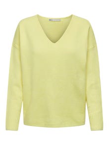 ONLY Col en V Pull en maille -Yellow Pear - 15224360