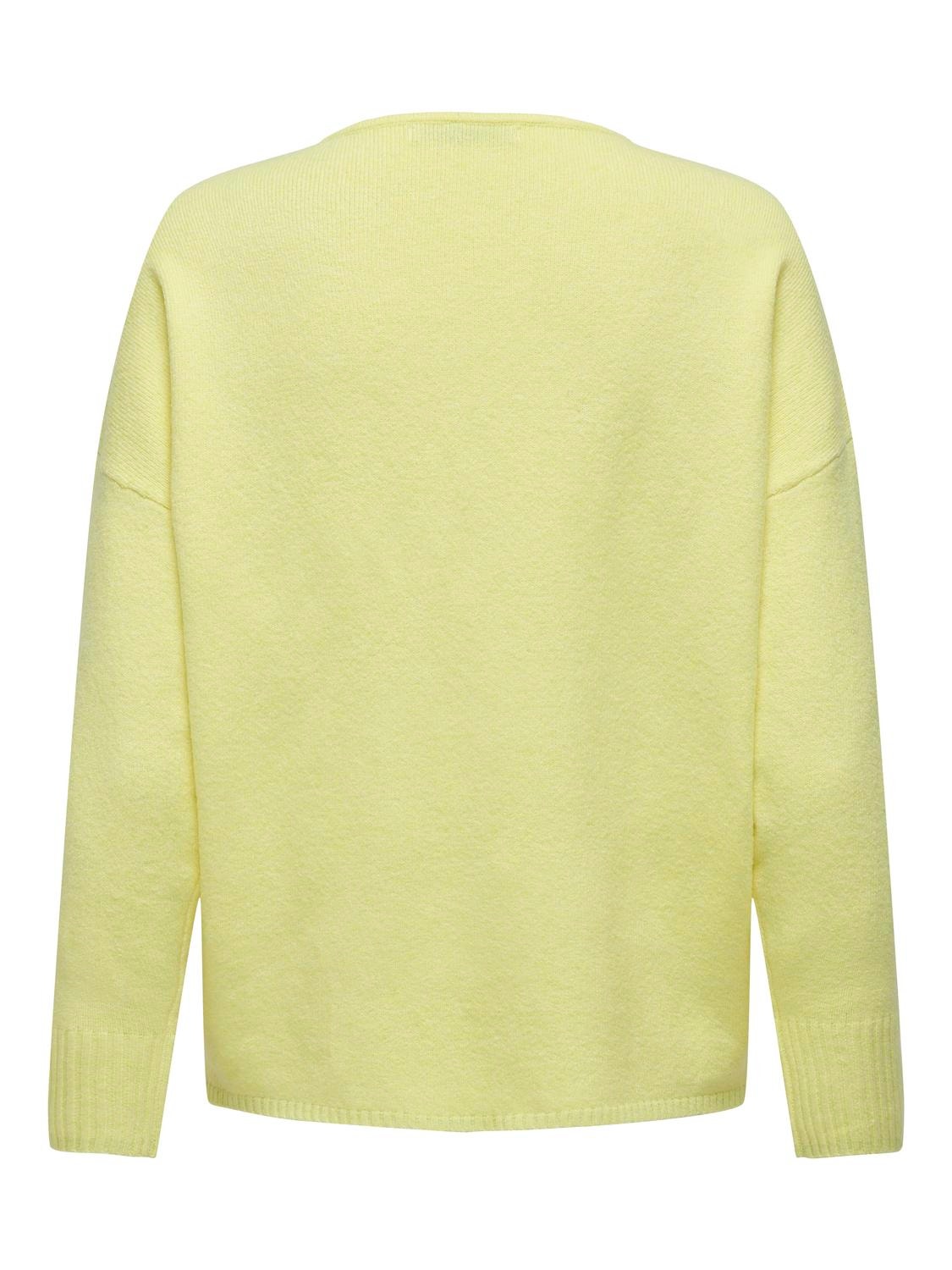 ONLY Pull-overs Col en V Épaules tombantes -Yellow Pear - 15224360