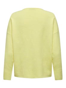 ONLY V-Ausschnitt Strickpullover -Yellow Pear - 15224360