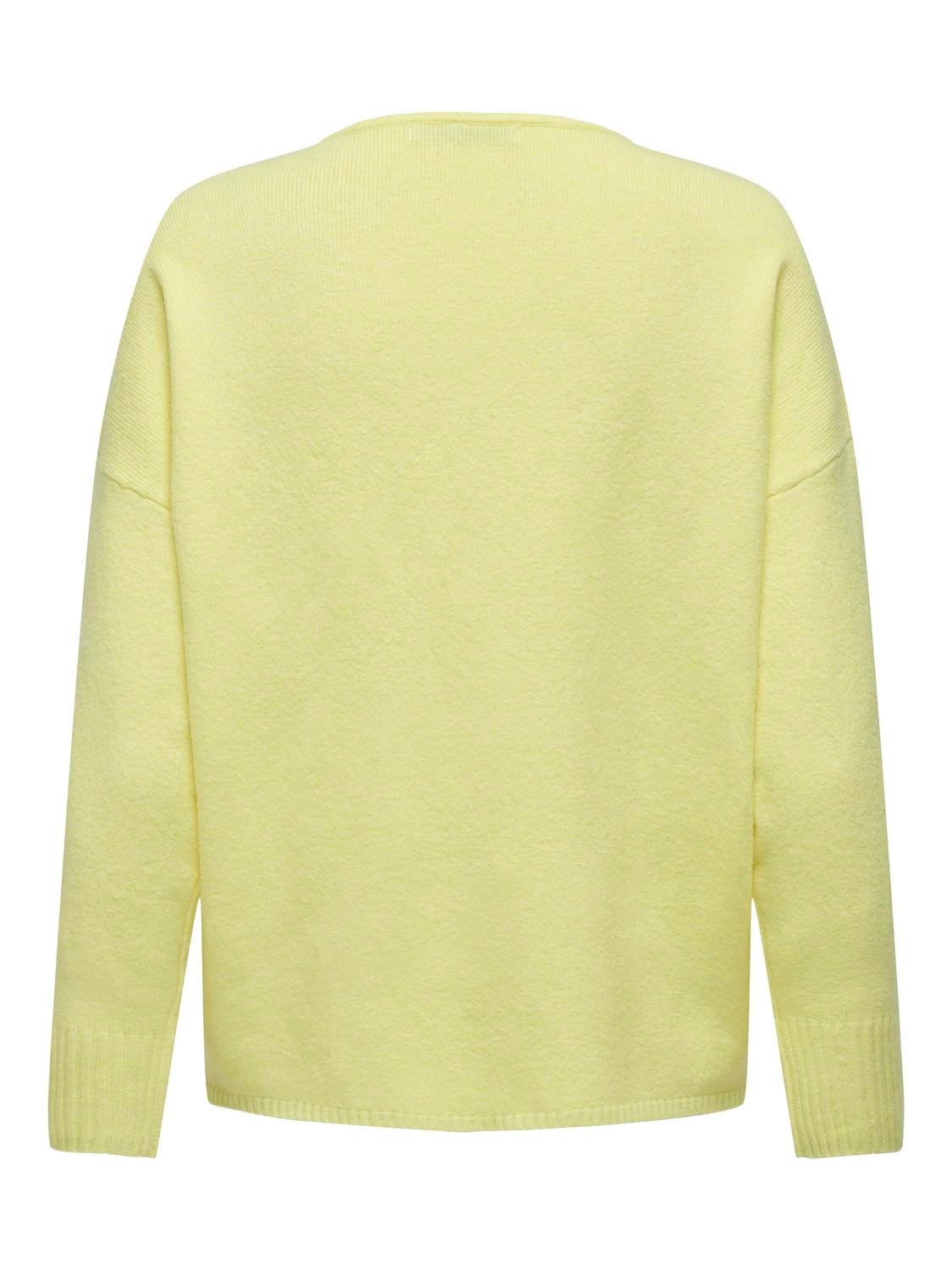 ONLY V-Ausschnitt Strickpullover -Yellow Pear - 15224360