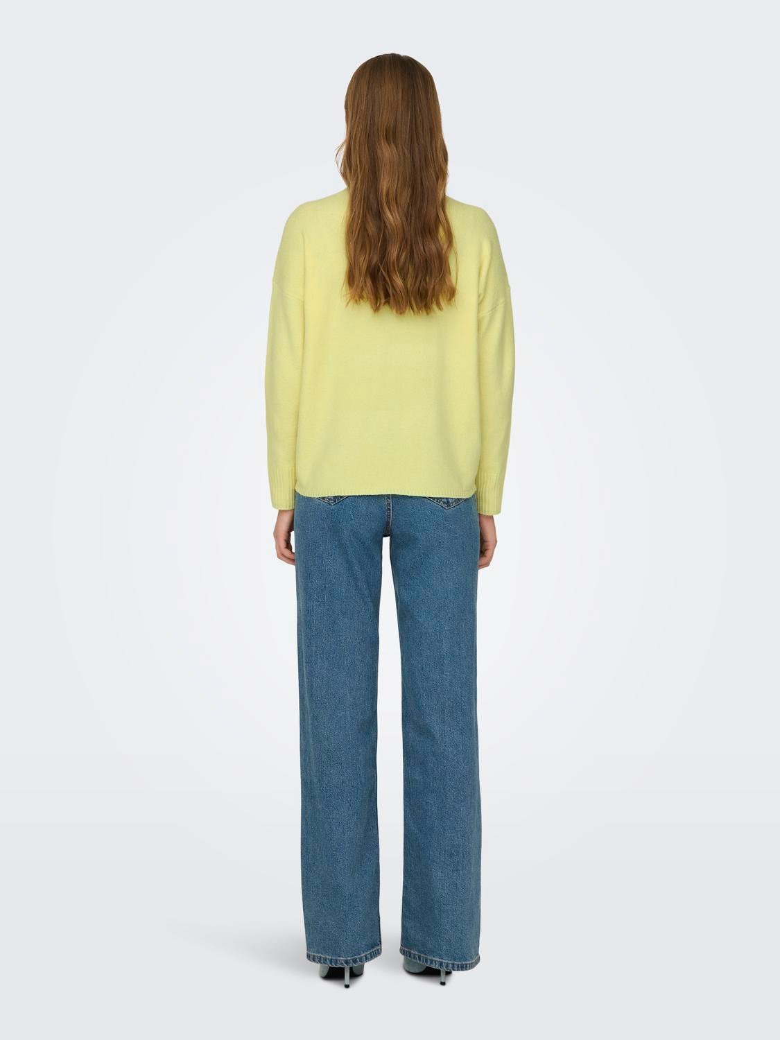 ONLY V-Neck Dropped shoulders Pullover -Yellow Pear - 15224360