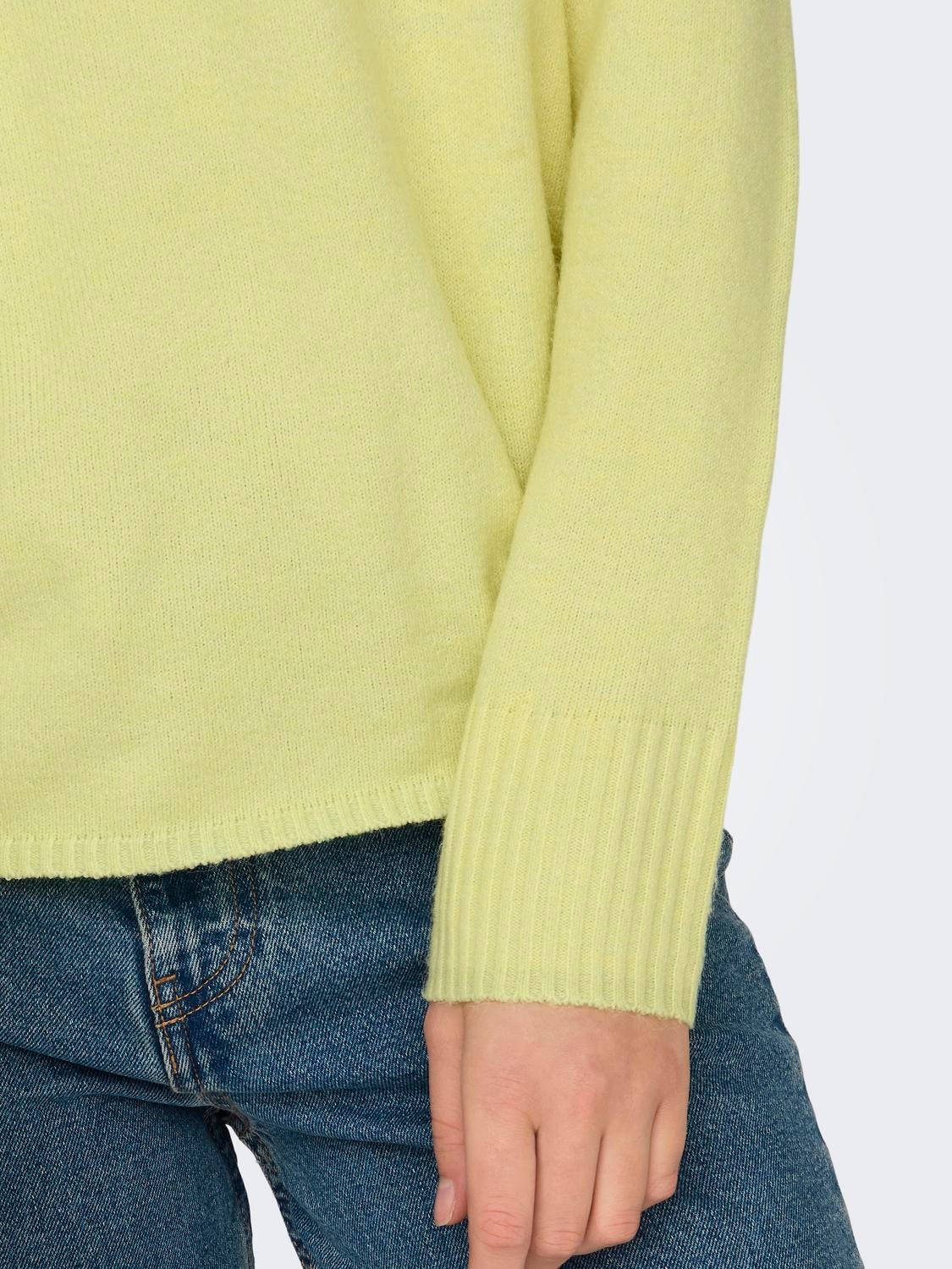 ONLY V-neck Knitted Pullover -Yellow Pear - 15224360