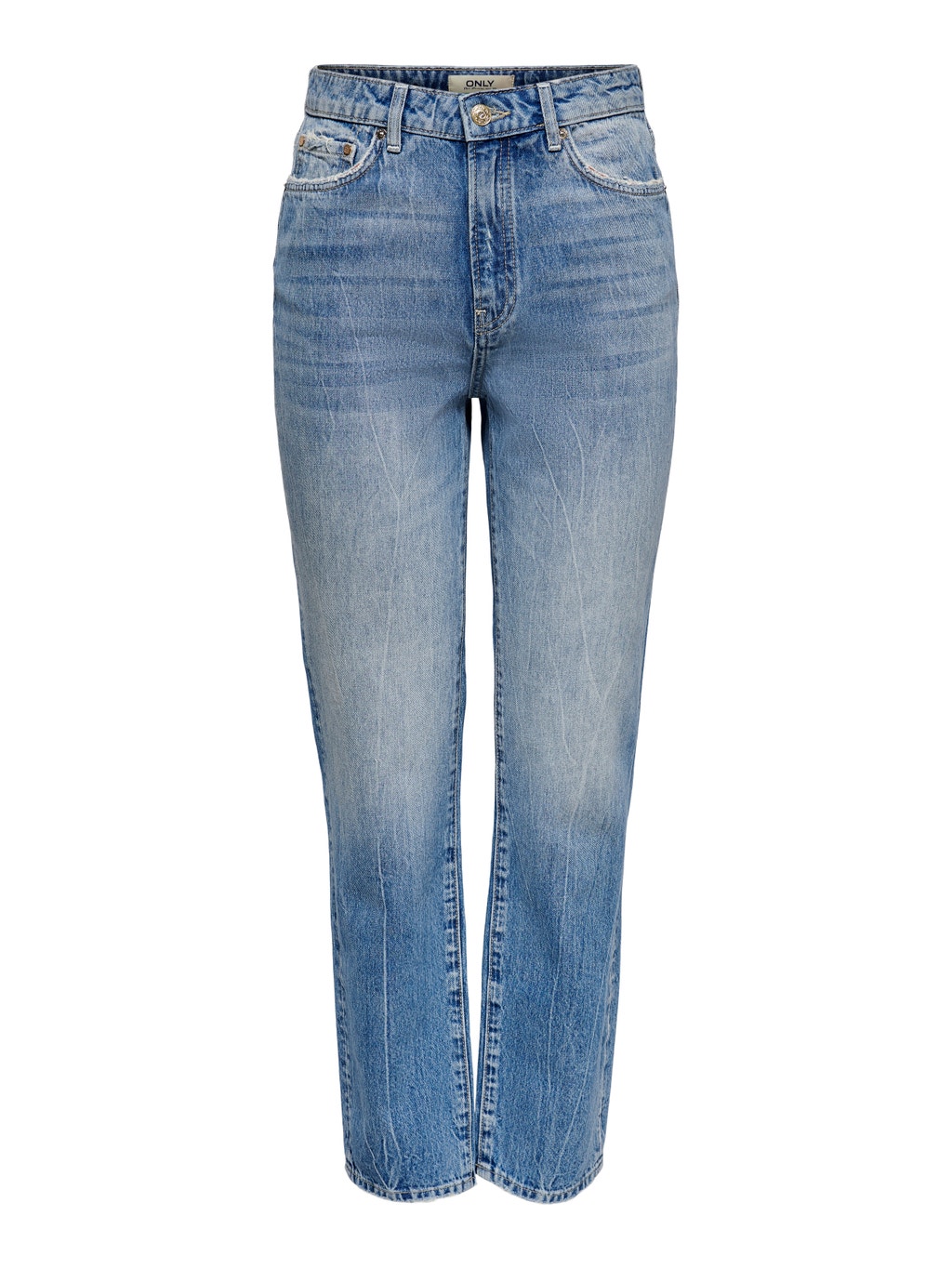 Vermelding Renovatie Ounce ONLFine hw ankle Straight fit jeans | Medium Blue | ONLY®