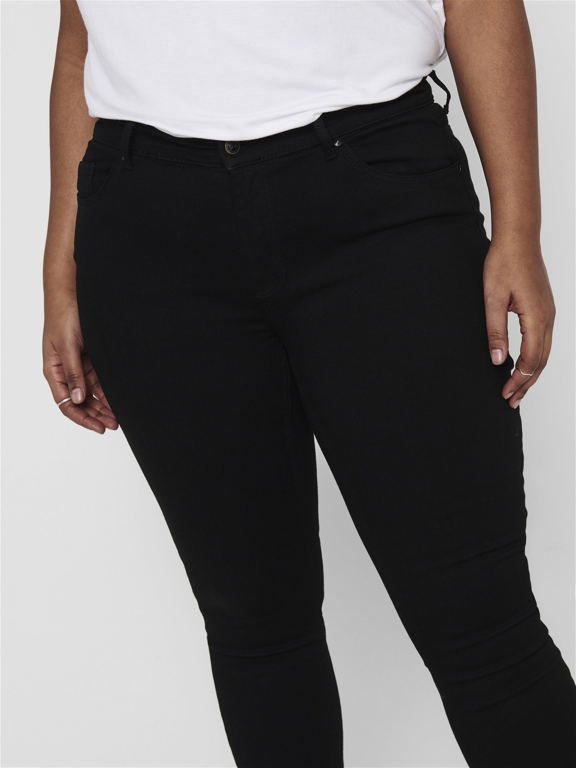 ONLY Curvy Carwilly life reg Skinny fit jeans -Black - 15224615