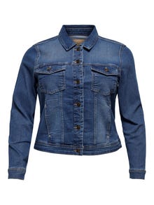 ONLY Spread collar Jacket -Medium Blue Denim - 15224741