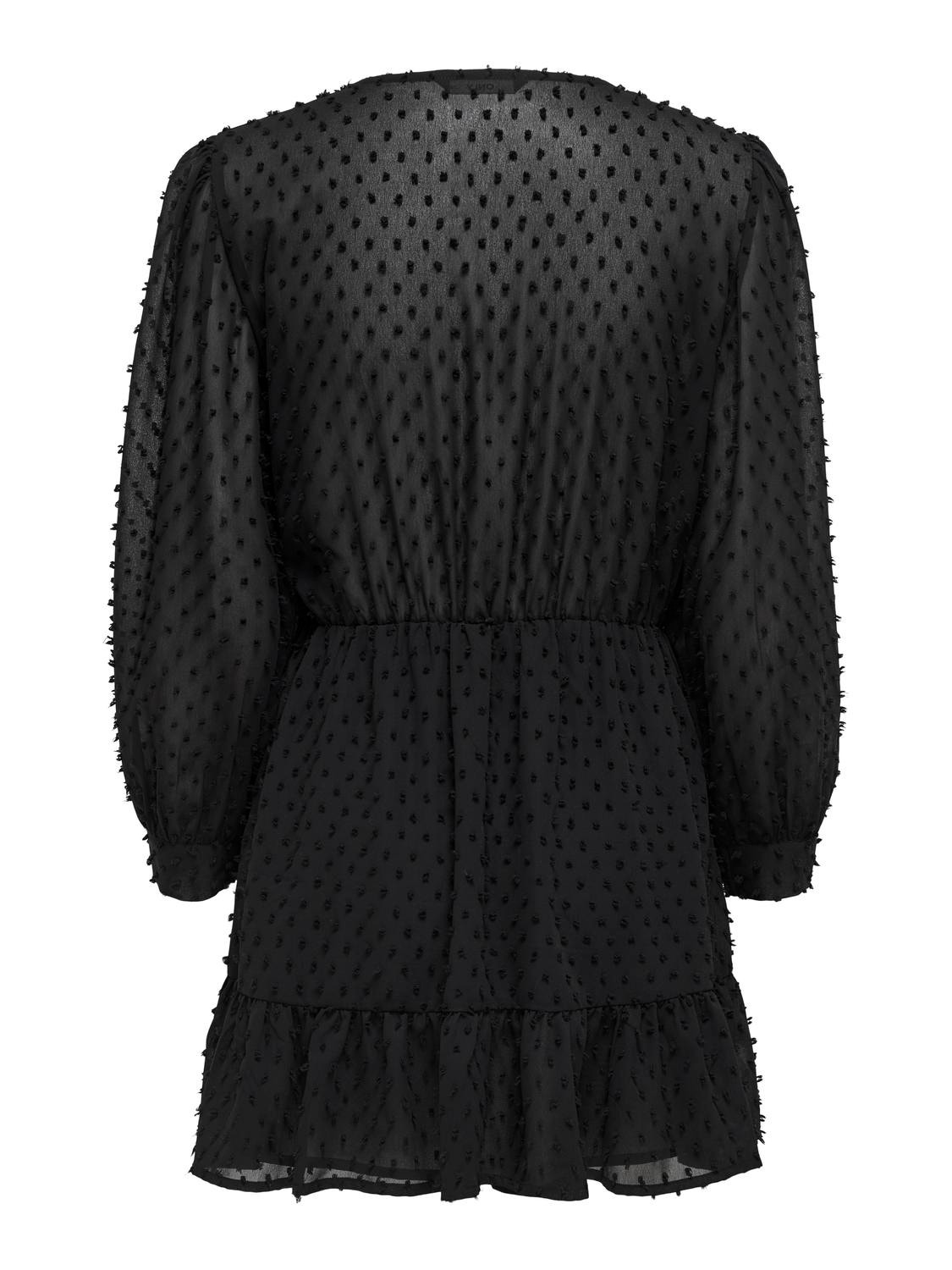 ONLY Mini v-neck dress -Black - 15224789