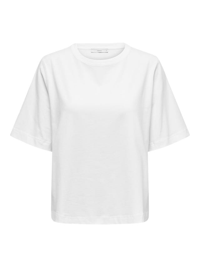 ONLY Luźno dopasowane Okrągły dekolt Rękawy nietoperz T-shirt - 15224814