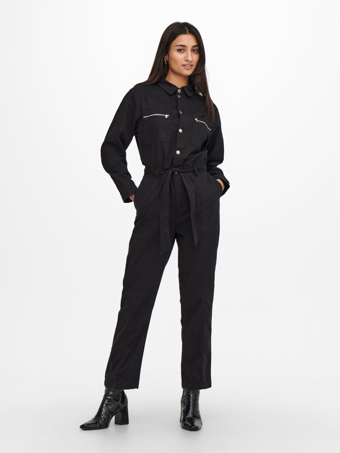 utility black jumpsuit