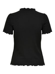 ONLY High neck Short Sleeved Top -Black - 15224967