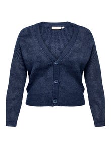 ONLY Curvy v-neck Knitted Cardigan -Maritime Blue - 15224984
