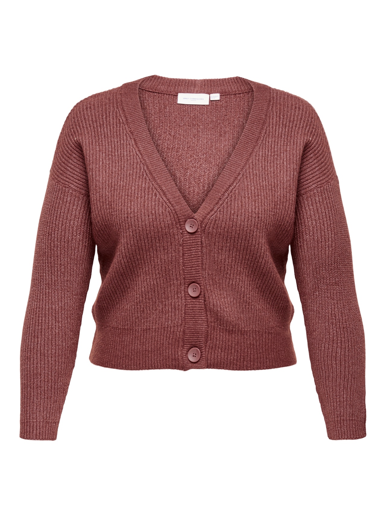 ONLY Curvy v-neck Knitted Cardigan -Spiced Apple - 15224984