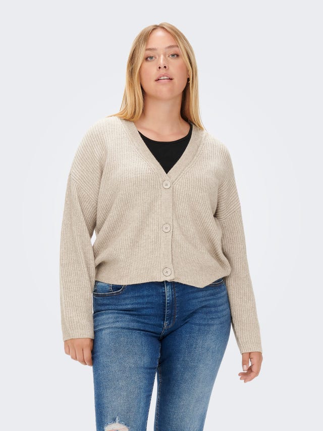 ONLY Curvy v-neck Knitted Cardigan - 15224984
