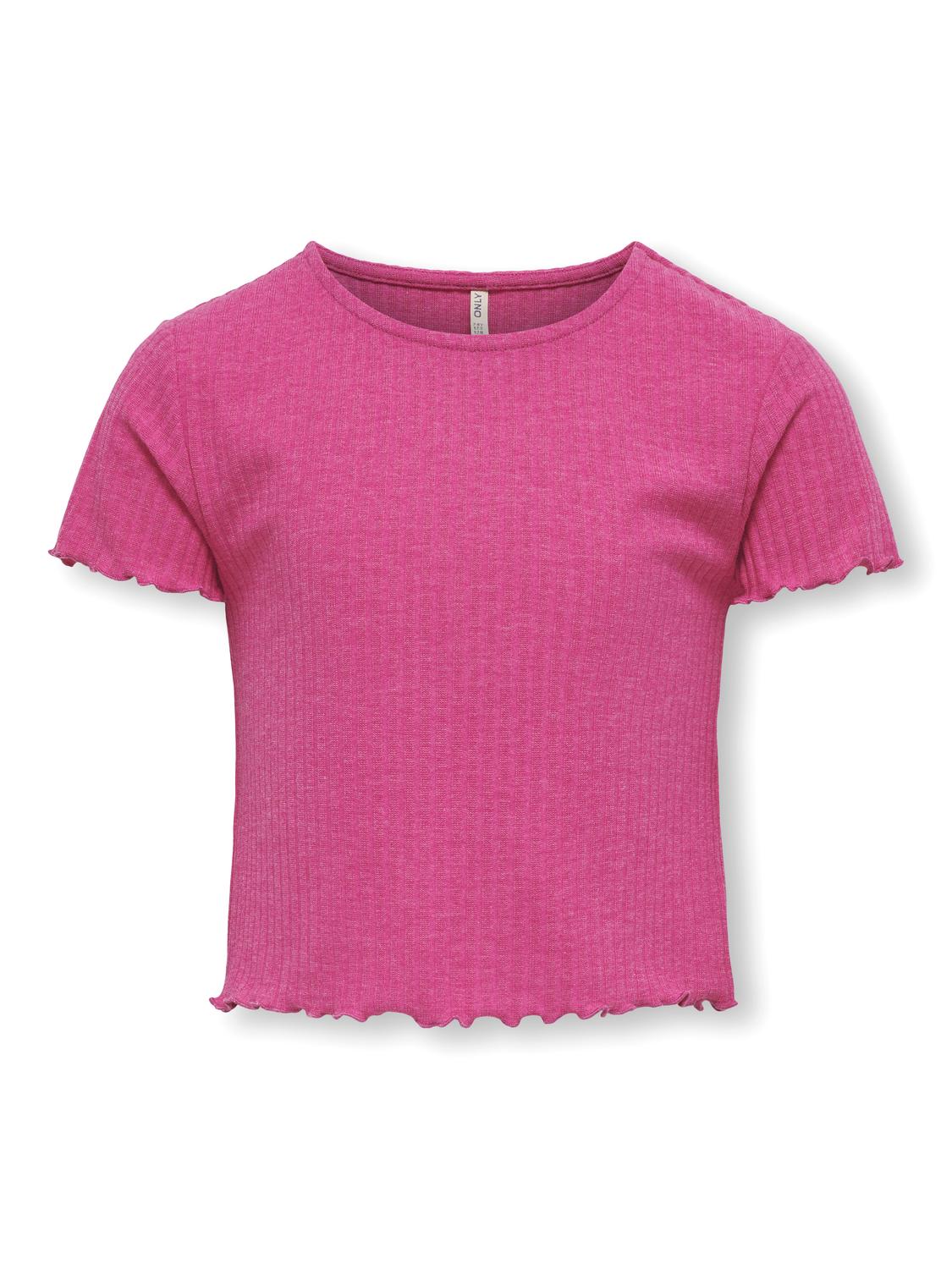 ONLY Stretch fit O-hals Top -Raspberry Rose - 15225338