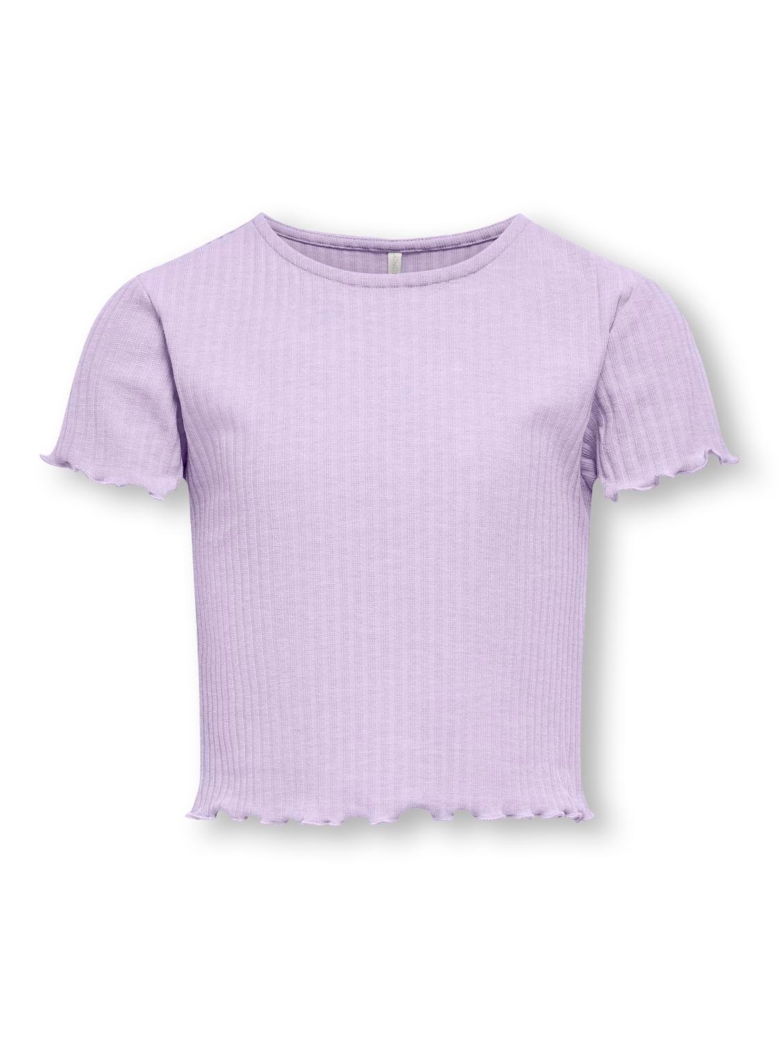 ONLY Stretch Fit Round Neck Top -Pastel Lilac - 15225338