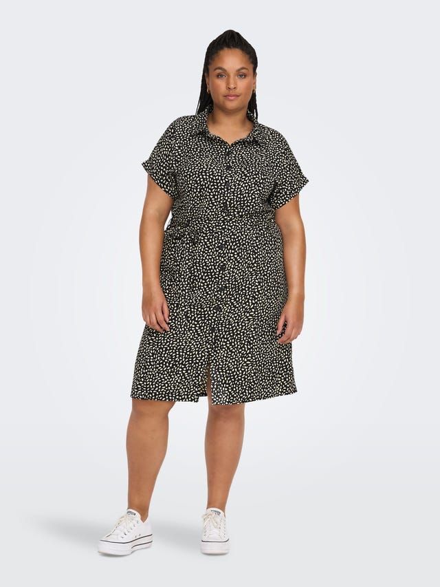 ONLY Regular fit Overhemd kraag Mouwuiteinden met omslag Lange jurk - 15225526