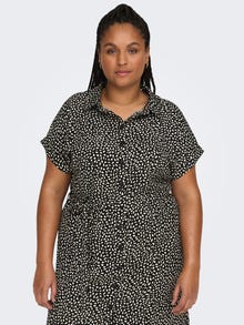 ONLY Regular fit Overhemd kraag Mouwuiteinden met omslag Lange jurk -Black - 15225526