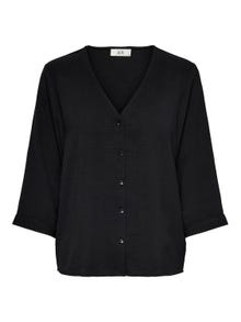 ONLY Regular Fit China Collar Volume sleeves Shirt -Black - 15225654