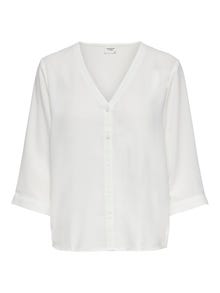 ONLY Regular Fit China Collar Volume sleeves Shirt -Cloud Dancer - 15225654