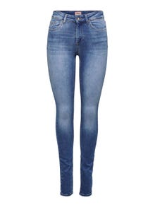 ONLY onlblush mid waist skinny jeans -Medium Blue Denim - 15225794