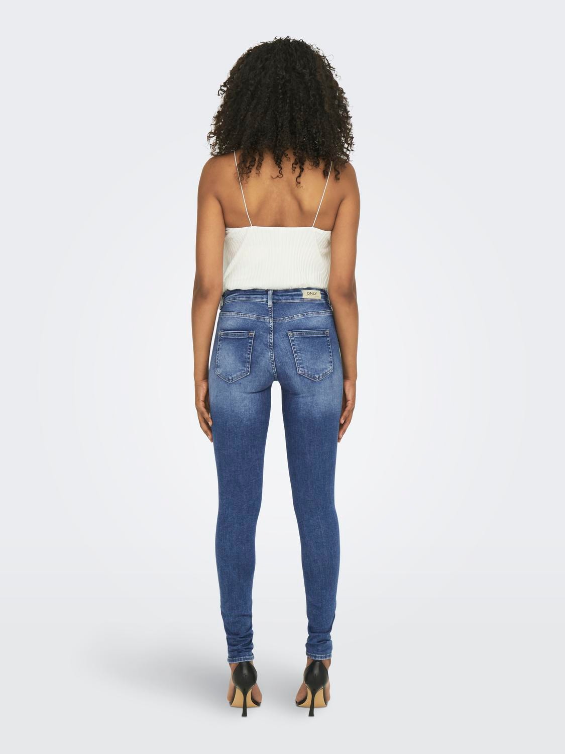 ONLY Jeans Skinny Fit Taille moyenne -Medium Blue Denim - 15225794