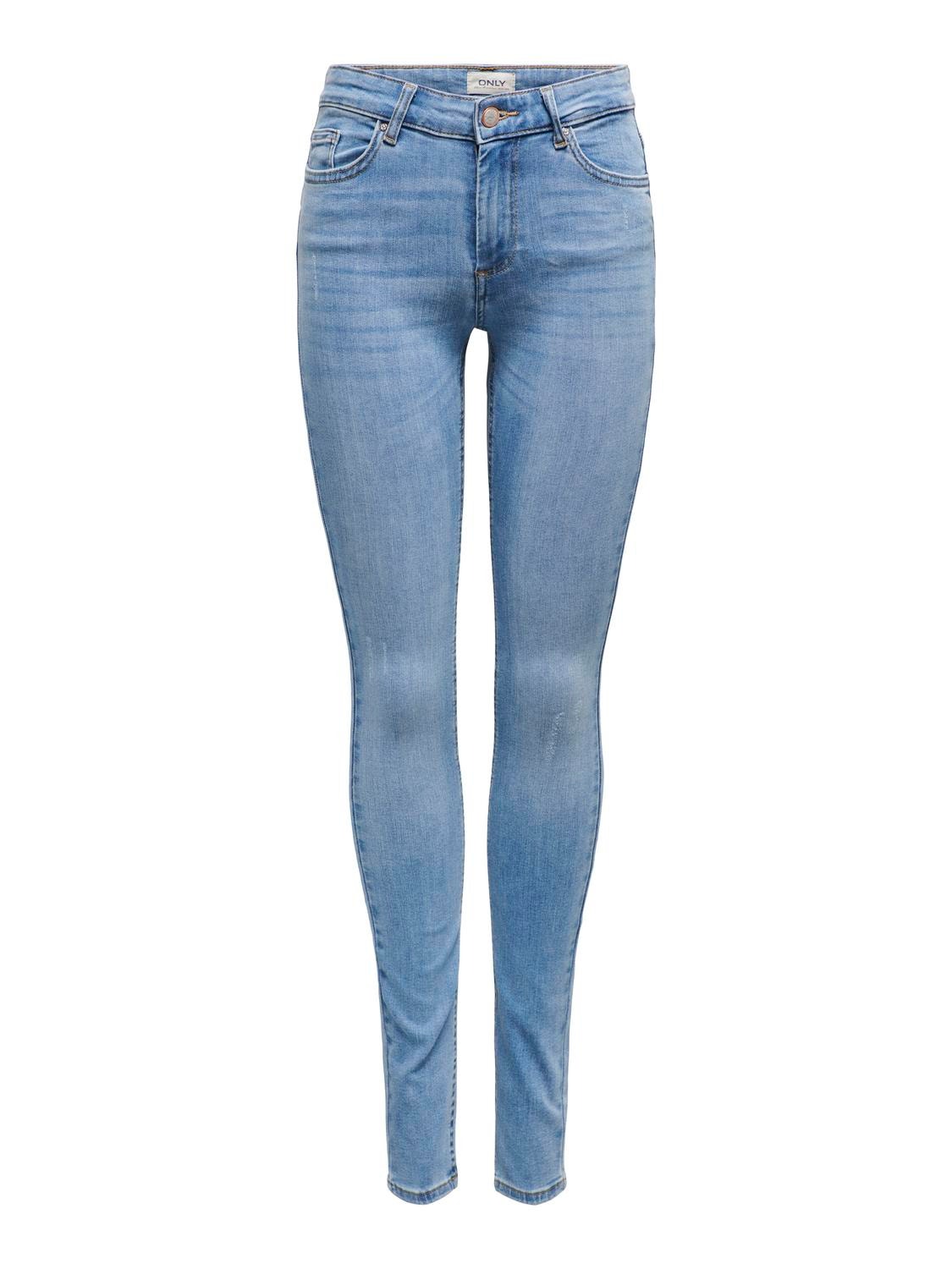 Skinny Fit Mid waist Jeans, Light Blue