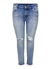 ONLY Jeans Skinny Fit Taille classique Ourlet brut -Light Blue Denim - 15225834