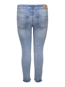 ONLY Skinny Fit Mittlere Taille Offener Saum Jeans -Light Blue Denim - 15225834
