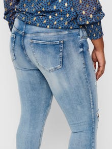 ONLY Skinny fit Regular waist Onafgewerkte zoom Jeans -Light Blue Denim - 15225834